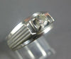 ESTATE .25CT DIAMOND 14KT WHITE GOLD 3D CLASSIC ROUND MENS RING