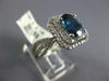 LARGE 3.03CT DIAMOND & AAA SAPPHIRE 14KT WHITE GOLD OVAL SQUARE ENGAGEMENT RING