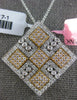 LARGE 1.76CT DIAMOND 18KT WHITE & ROSE GOLD 3D MULTI SQUARE DIAGONAL FUN PENDANT