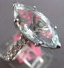 EXTRA LARGE 5.66CT DIAMOND & AAA AQUAMARINE 18KT WHITE GOLD 3D ENGAGEMENT RING