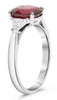 3.31CT DIAMOND & AAA RUBY PLATINUM OVAL & TRILLION CUT 3 STONE ENGAGEMENT RING