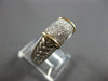 WIDE .21CT DIAMOND 14K YELLOW GOLD & 925 SILVER MULTI ROW SQUARE FUN RING #28298