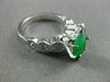 ANTIQUE 1.5CT DIAMOND & AAA JADE 14K WHITE GOLD TEAR DROP ENGAGEMENT RING #21762