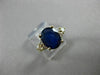 ESTATE 3.36CT DIAMOND & SAPPHIRE 14KT YELLOW GOLD TRILLION ENGAGEMENT RING 10469