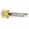 ESTATE 1.76CT WHITE & FANCY YELLOW DIAMOND 18KT TWO TONE GOLD 3D ENGAGEMENT RING