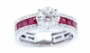 ESTATE 1.5CT DIAMOND & AAA RUBY 18K WHITE GOLD MULTI SHAPE FLOWER INVISIBLE RING