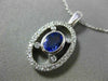 ESTATE 1.37CT DIAMOND & AAA TANZANITE 14K WHITE GOLD 3D OVAL HALO PENDANT #15295