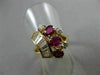 ANTIQUE WIDE 1.33CT DIAMOND & AAA RUBY 14KT YELLOW GOLD MULTI SHAPE RING #22051