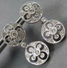 ESTATE .52CT DIAMOND 14KT WHITE GOLD CIRCULAR FLOWER FILIGREE HANGING EARRINGS