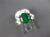 ESTATE 1.63CT DIAMOND & AAA EMERALD 18KT WHITE GOLD DOUBLE HEART ENGAGEMENT RING