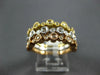 ESTATE WIDE .35CT DIAMOND 14KT TRI COLOR GOLD FILIGREE MILGRAIN STACKABLE RING