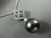 ESTATE .50CT DIAMOND & AAA TAHITIAN PEARL 18KT WHITE GOLD FLOATING HEART PENDANT