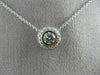 ESTATE .48CT DIAMOND 14KT WHITE & YELLOW GOLD 3D SOLITAIRE HALO FLOATING PENDANT