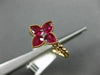 ESTATE 1.12CT DIAMOND & AAA RUBY 14KT ROSE GOLD SQUARE 4 LEAF CLOVER FLOWER RING