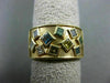 WIDE 1.50CT DIAMOND & MULTI COLOR GEM 14K YELLOW GOLD 3D ETOILE SQUARE RING 2276