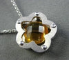 ESTATE 2.60CT ROUND CITRINE 14KT YELLOW GOLD SOLITAIRE FLOWER PENDANT #22167
