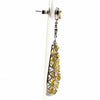 EXTRA LARGE 5.87CT MULTI COLOR DIAMOND 18KT TWO TONE GOLD DOUBLE DOME EARRINGS