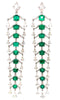 LARGE 20.68CT DIAMOND & AAA EMERALD 18KT WHITE GOLD CHANDELIER HANGING EARRINGS