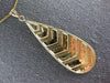 LARGE .60CT DIAMOND 14K YELLOW GOLD 3D MATTE & SHINY ELONGATED FUN PENDANT 27297