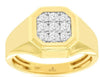 ESTATE .50CT DIAMOND 14KT 2 TONE GOLD 3D ROUND CLASSIC CLUSTER OCTAGON MENS RING