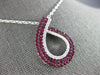 LARGE 1.72CT DIAMOND & AAA RUBY 18KT WHITE GOLD 3D TEAR DROP LOVE KNOT PENDANT