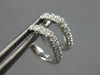 ESTATE SMALL .25CT DIAMOND 14K WHITE GOLD 3D HEART SHAPE HUGGIE HANGING EARRINGS
