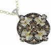 ESTATE LARGE 2.50CT WHITE & CHOCOLATE FANCY DIAMOND 14KT YELLOW GOLD 3D PENDANT