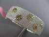 EXTRA LARGE 15.56CT WHITE & YELLOW DIAMOND 18KT 2 TONE GOLD CUFF BANGLE BRACELET