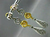 ANTIQUE LONG 3.58CT DIAMOND 18KT W&Y GOLD FILIGREE DROP EARRINGS ONE OF A KIND