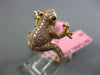 ESTATE 1.05CT PINK & BLACK DIAMOND 18KT ROSE GOLD 3D CLASSIC HAPPY FROG FUN RING