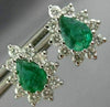 ESTATE 1.9CT DIAMOND & AAA COLOMBIAN EMERALD 14K WHITE GOLD STUD EARRINGS #26077