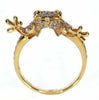 ESTATE .91CT PINK & BLACK DIAMOND 18KT YELLOW GOLD 3D HAPPY FROG FUN RING