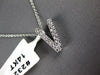 ESTATE .22CT DIAMOND 14KT WHITE GOLD CLASSIC V INITIAL FLOATING PENDANT #23277