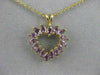 ESTATE 1.92CTW AMETHYST OPEN HEART 14KT YELLOW GOLD PENDANT + 16" CHAIN #11475