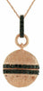 ESTATE .30CT BLACK DIAMOND 14KT ROSE GOLD 3D CIRCULAR TWO ROW FUN PENDANT