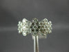 ESTATE WIDE .76CT DIAMOND 14K WHITE GOLD MULTI ROW FLOWER BEZEL ANNIVERSARY RING