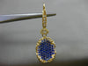ESTATE LARGE 2.26CT DIAMOND & SAPPHIRE 18K YELLOW GOLD 3D OVAL FILIGREE EARRINGS