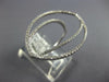 ESTATE LARGE .48CT DIAMOND 18KT WHITE GOLD 3D SIDEWAYS LEAF CRISS CROSS FUN RING