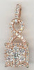 ESTATE .16CT DIAMOND 14KT WHITE & ROSE GOLD 3D PAVE SQUARE HALO INFINITY PENDANT