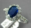 ESTATE 1.47CT DIAMOND & AAA OVAL SAPPHIRE 14K WHITE GOLD CLASSIC ENGAGEMENT RING