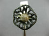 ESTATE LARGE 1.32CT WHITE & BLACK DIAMOND 14K YELLOW & BLACK GOLD 3D FLOWER RING