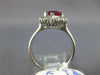 ESTATE 2.16CT DIAMOND & AAA RUBY PLATINUM 3D PEAR SHAPE & ROUND ENGAGEMENT RING