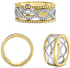 ESTATE .57CT WHITE & FANCY YELLOW DIAMOND 14KT TWO TONE GOLD INFINITY LOVE RING