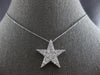 LARGE .90CT DIAMOND 14KT WHITE GOLD 3D CLASSIC STAR FLOATING PENDANT #27840