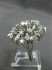 ANTIQUE LARGE 1.14CT OLD MINE DIAMOND 14KT WHITE GOLD FLOWER FUN RING #18870