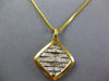 ESTATE .32CT DIAMOND 18KT 2 TONE GOLD 3D SQUARE MULTI WAVE FUN FLOATING PENDANT