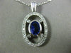 ESTATE 1.37CT DIAMOND & AAA TANZANITE 14K WHITE GOLD 3D OVAL HALO PENDANT #15295