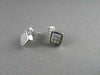 ANTIQUE .30CT ROUND DIAMOND 14KT WHITE GOLD CLASSIC PAVE SQUARE STUD EARRINGS