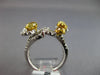 LARGE 2.14CT WHITE & FANCY YELLOW DIAMOND 18K 2 TONE GOLD INFINITY DIAGONAL RING