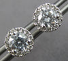 ESTATE .65CT DIAMOND 14KT WHITE GOLD CLASSIC SOLITAIRE HALO FLOWER STUD EARRINGS